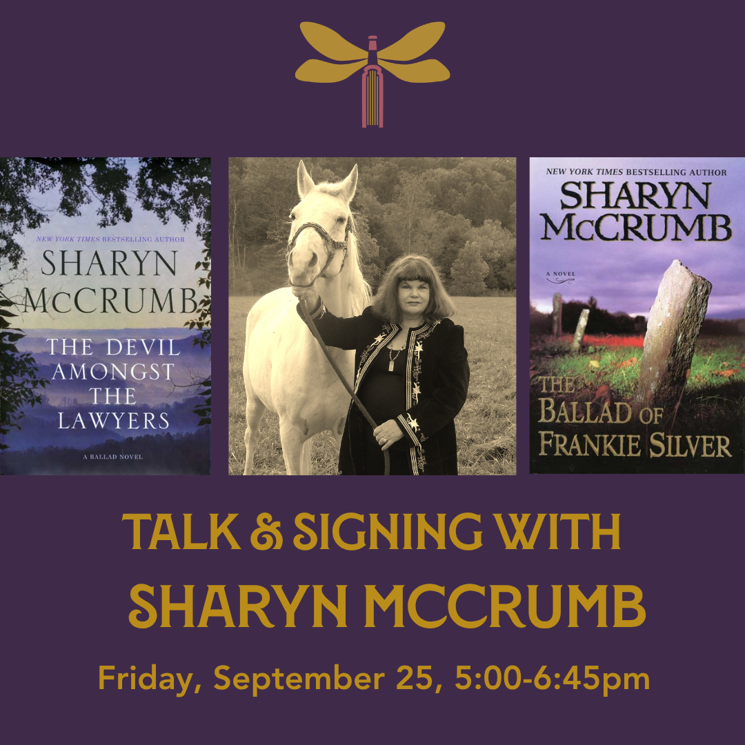 Talk and Signing at Dragonfly Books in Bristol, VA, on September 25th at 5pm